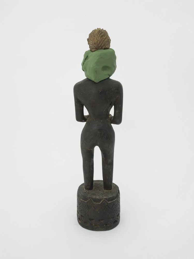 Laith McGregor, Untitled , 2017, carved wood, clay, chalk board paint, 240 x 75 mm.