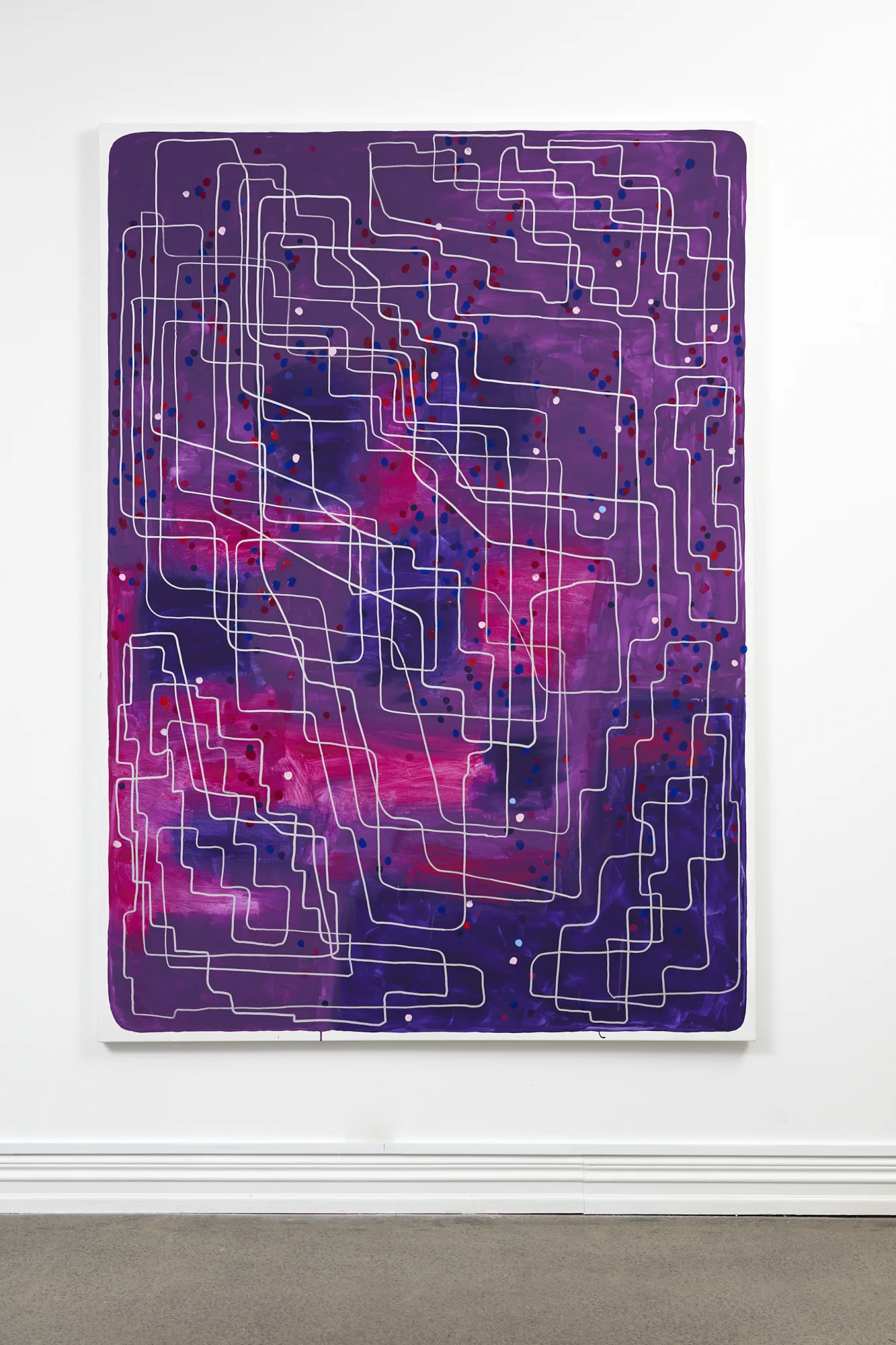 John Reynolds, Headmap Footage #1, oil paint marker and acrylic on canvas, 2130 x 1570mm
