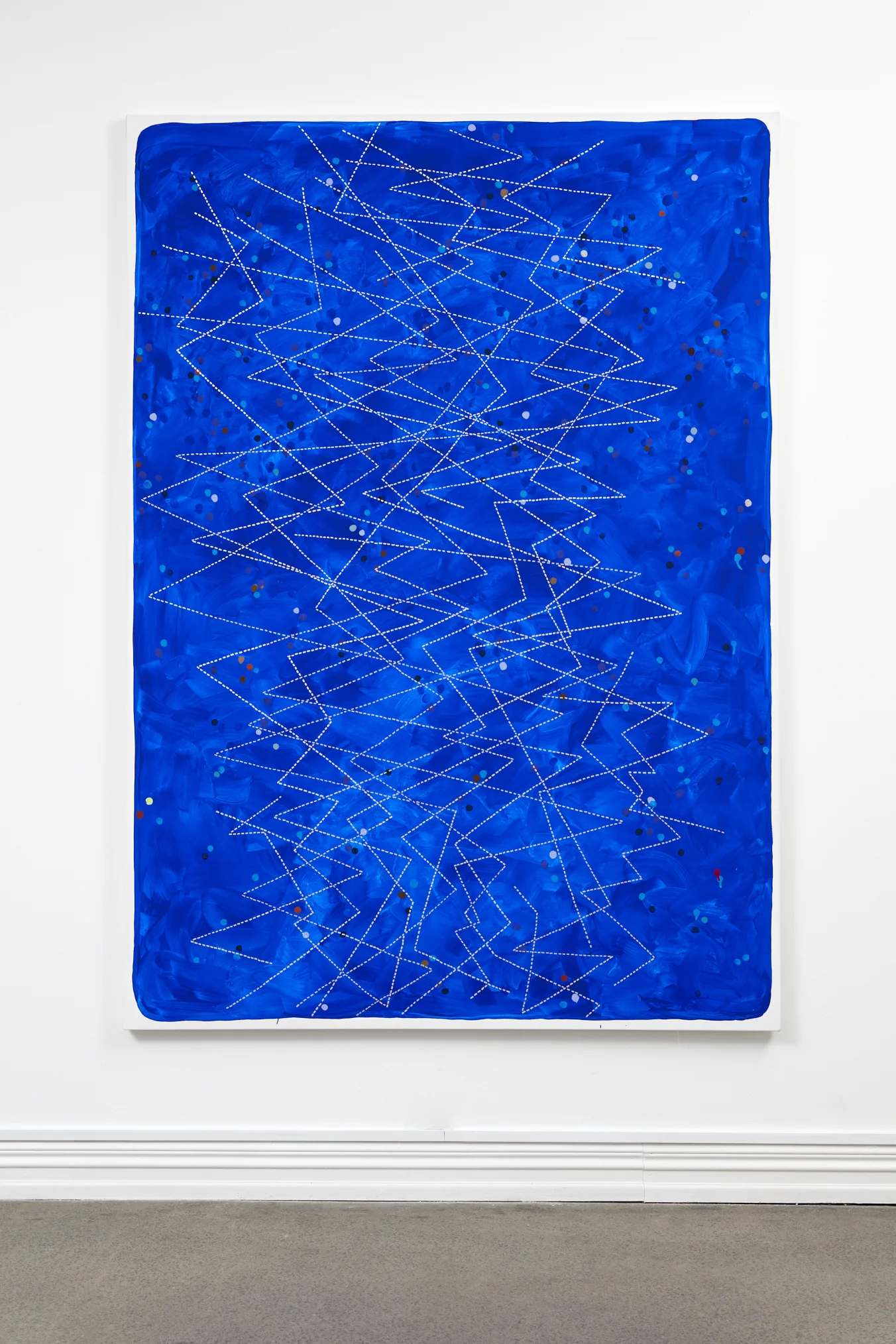 John Reynolds, Headmap Footage #2, oil paint marker and acrylic on canvas, 2130 x 1570mm