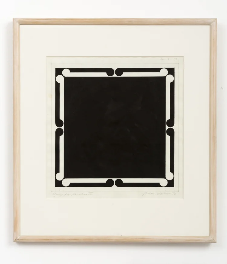 Gordon Walters, Study for Variation #II , 1973, acrylic on paper, 320 300mm image size, courtesy of Starkwhite and the Walters Estate