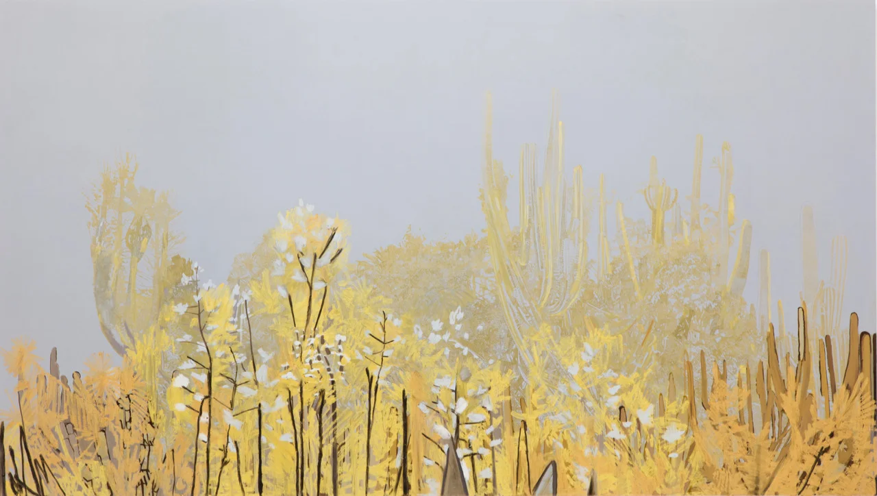 Whitney Bedford, The Brush Off , 2018, ink and oil on panel, 32 x 42 inches. Photo Evan Bedford