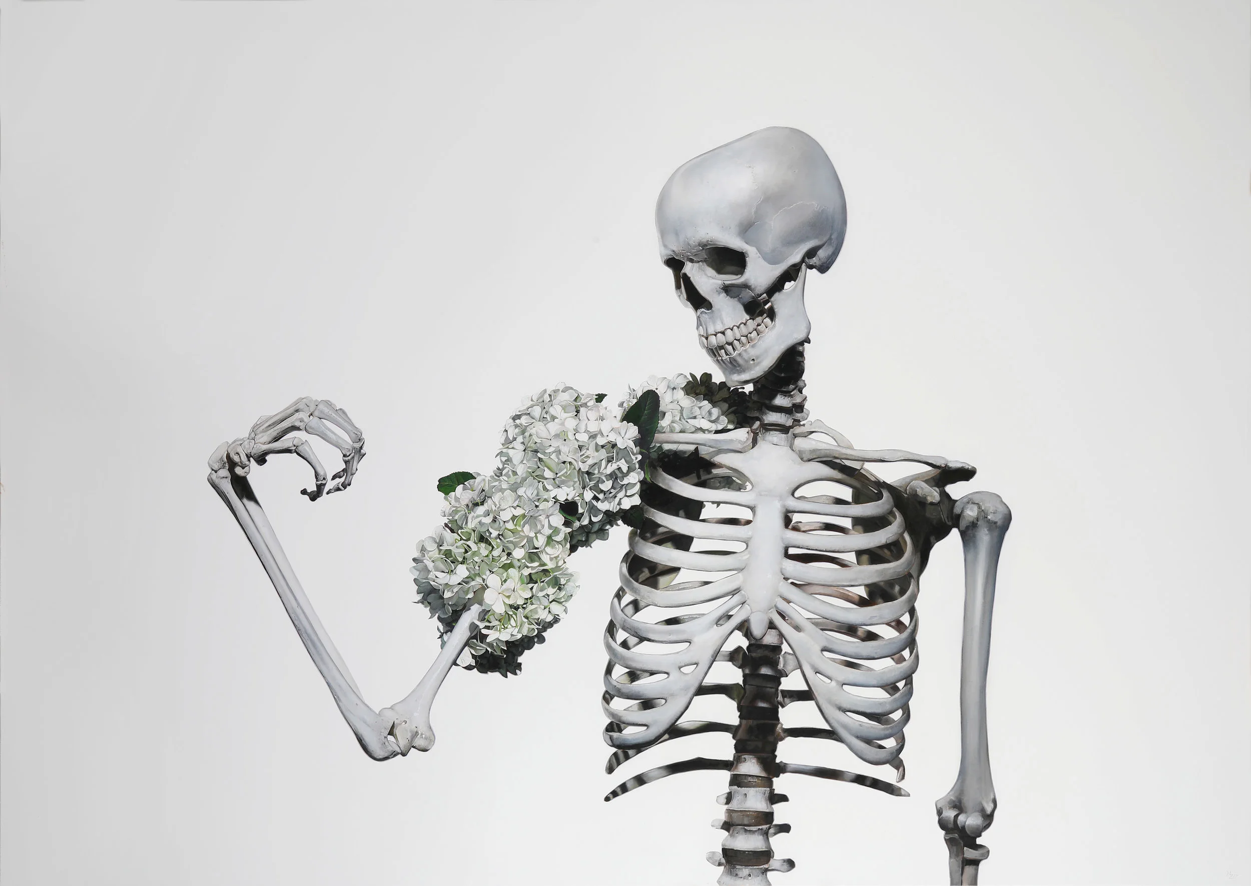 Michael Zavros, Skeleton Flex , oil on canvas, 1350 x 1900 mm
