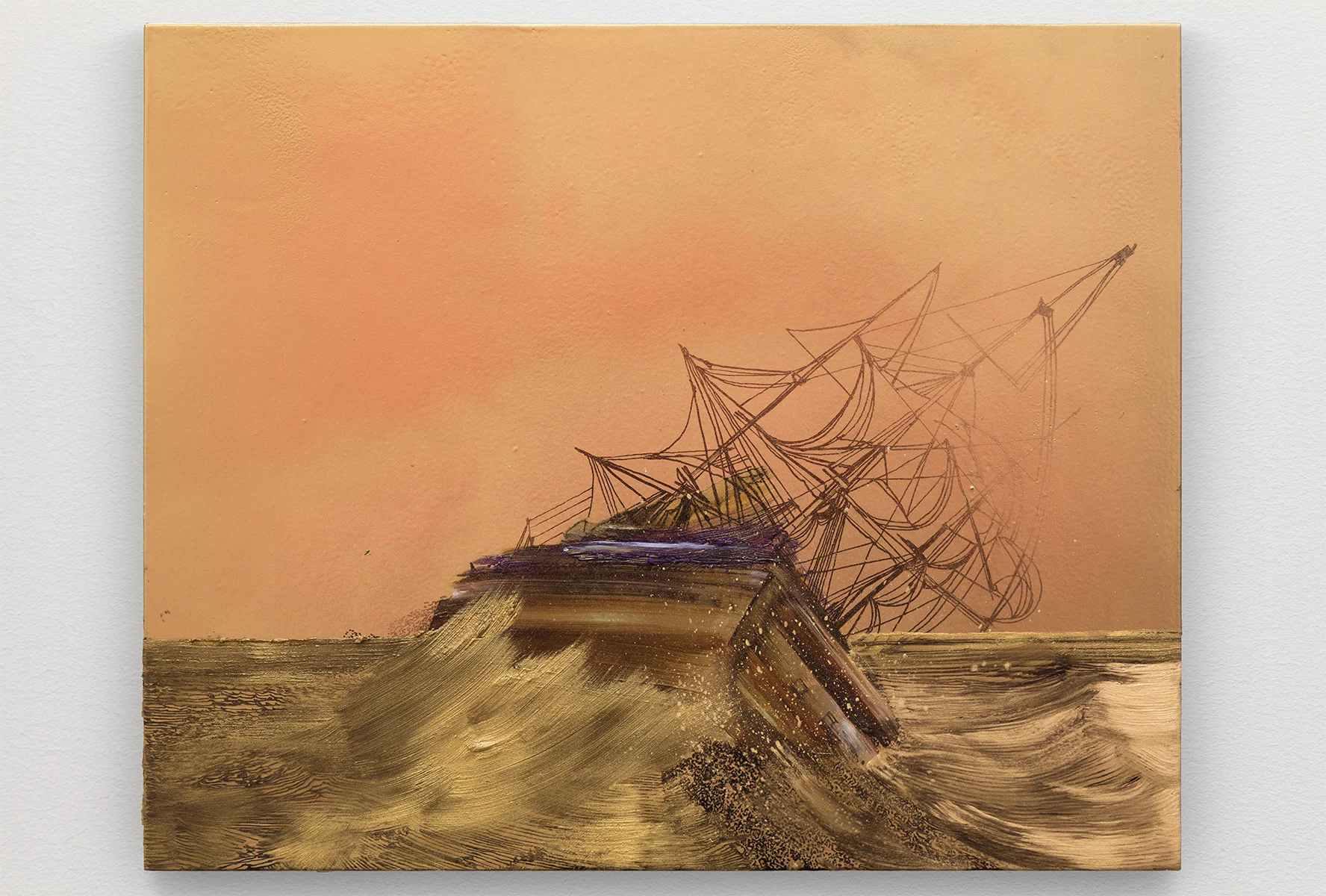 Whitney Bedford, Goldie , 2018, ink and oil on panel, 22 x 18 in.