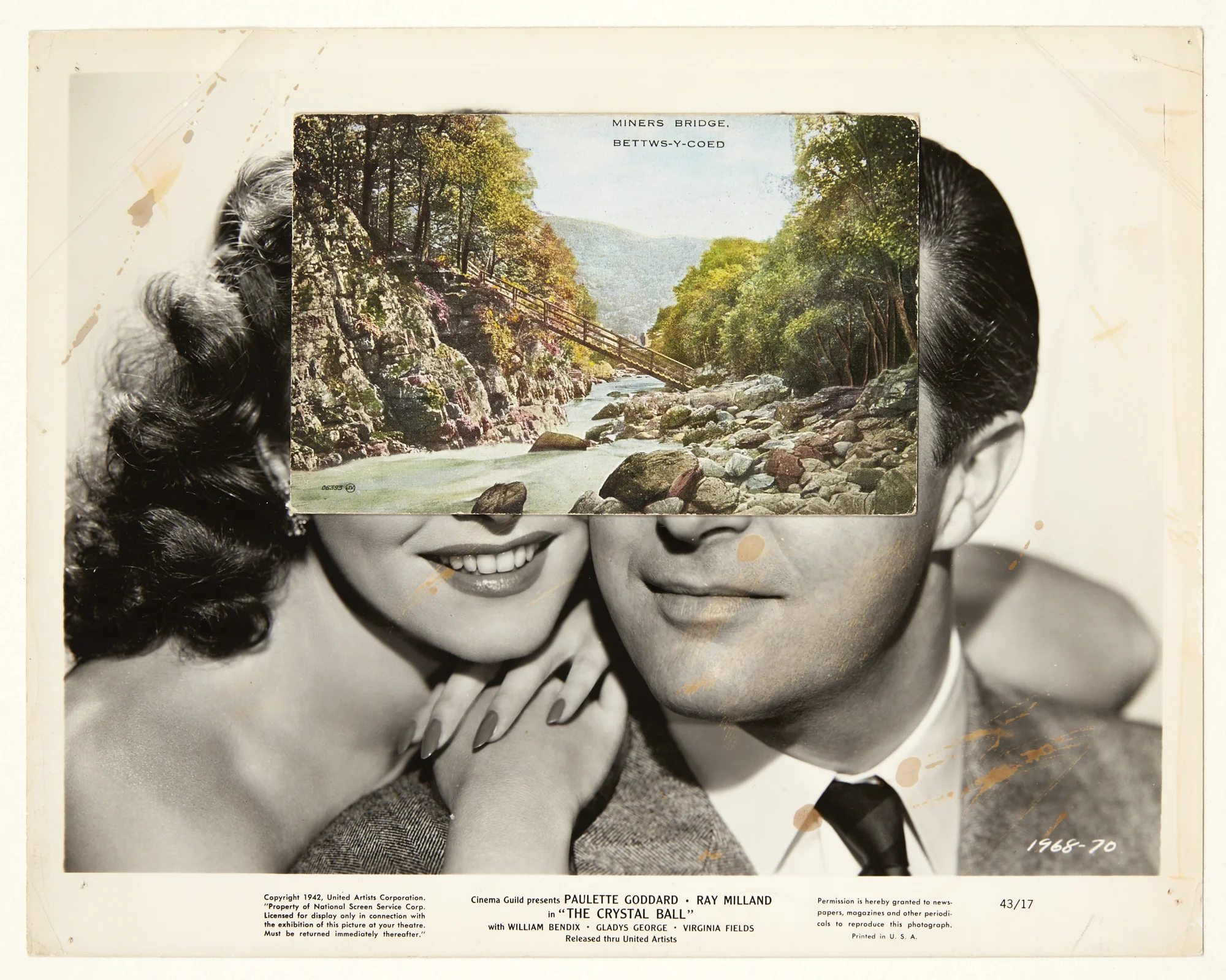 John Stezaker, Pair XXX , 2017, collage, 20.5 x 206 cm, courtesy of The Approach, London
