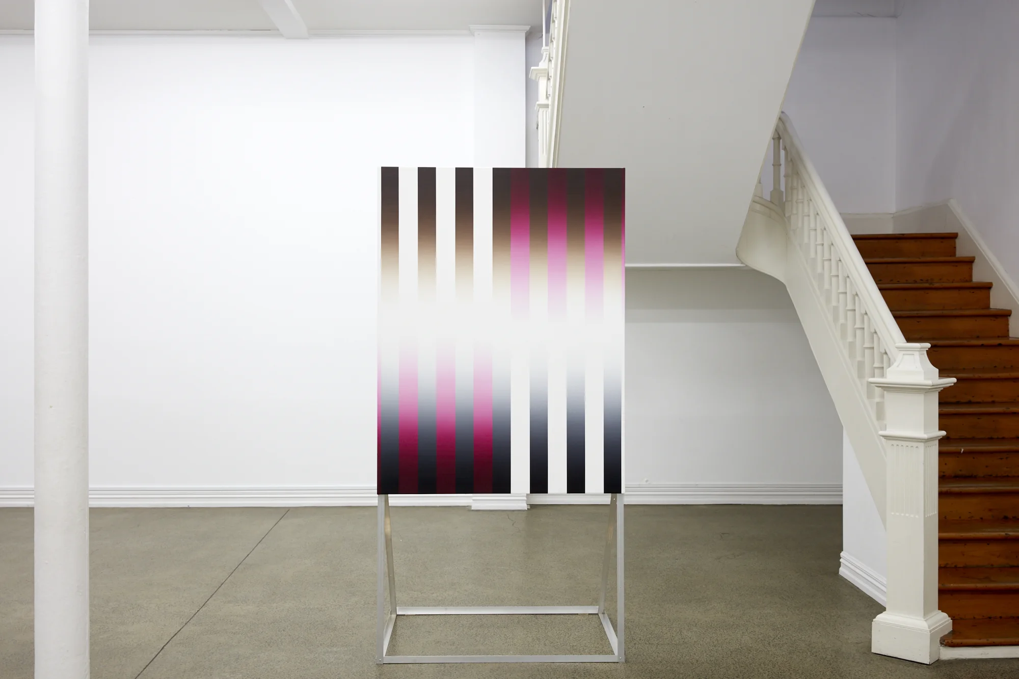 Martin Basher, Untitled, 2019, oil on canvas and aluminum stand, 1450 x 1100 mm