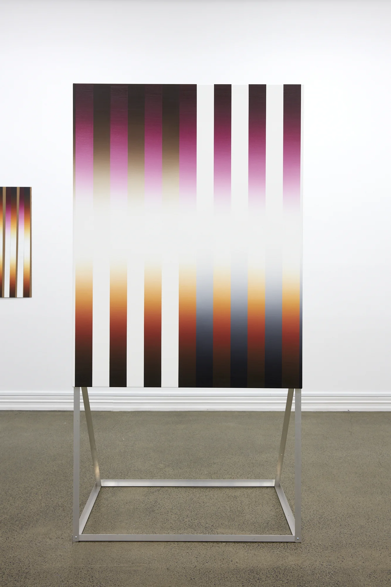 Martin Basher, Untitled, 2019, oil on canvas and aluminium stand, 1450 x 1100 mm