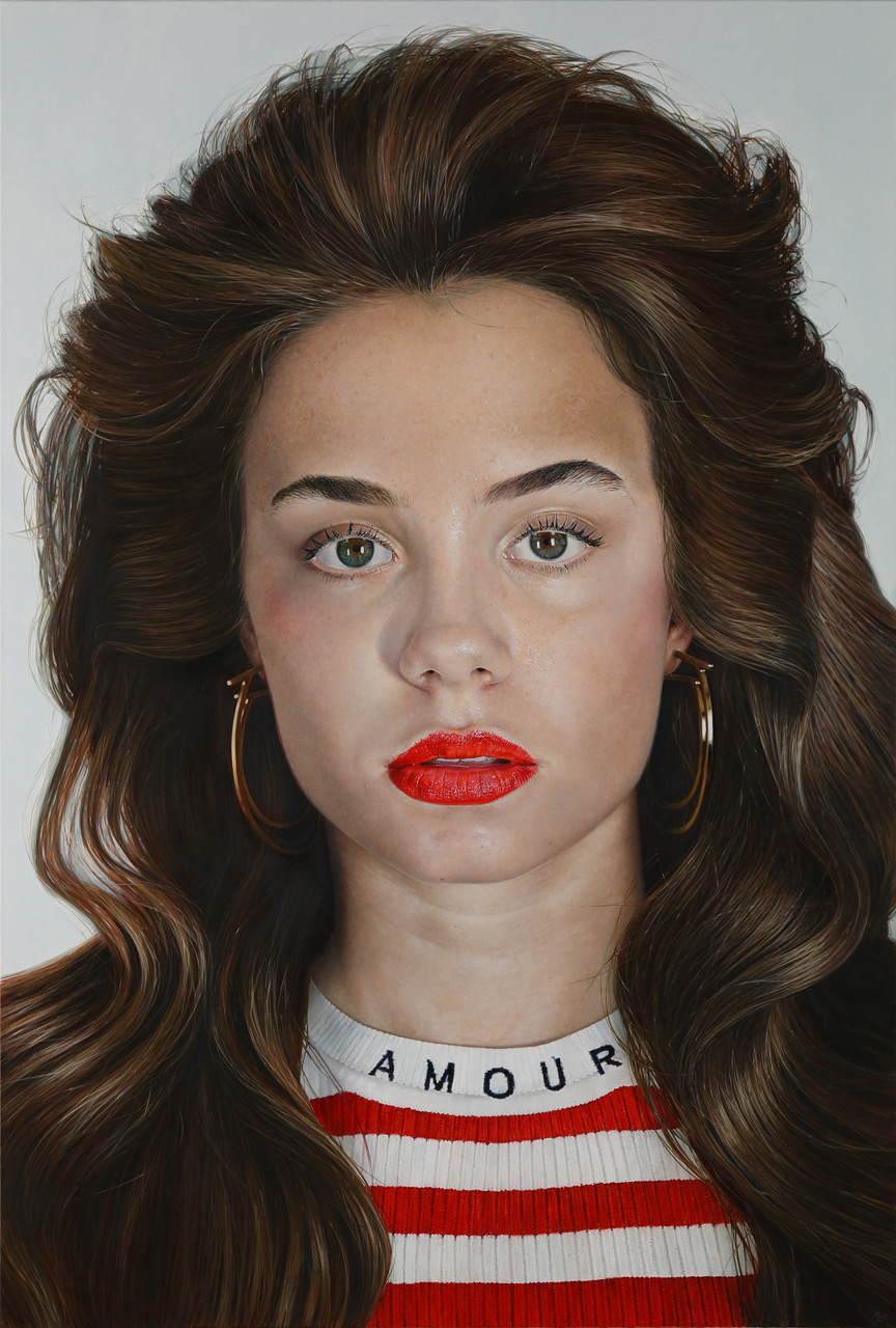 Michael Zavros, Amour , 2018, oil on board, 1700 x 1150 mm