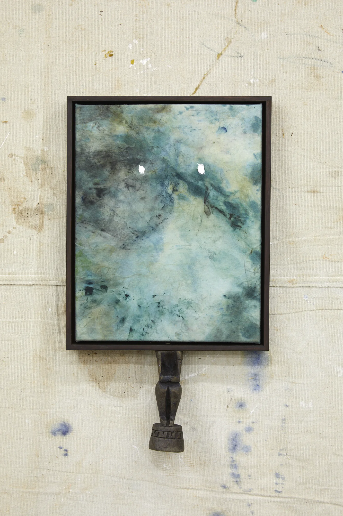 Laith McGregor, Untitled (Conjure) , 2019, oil on canvas and found object, 385 x 310 mm