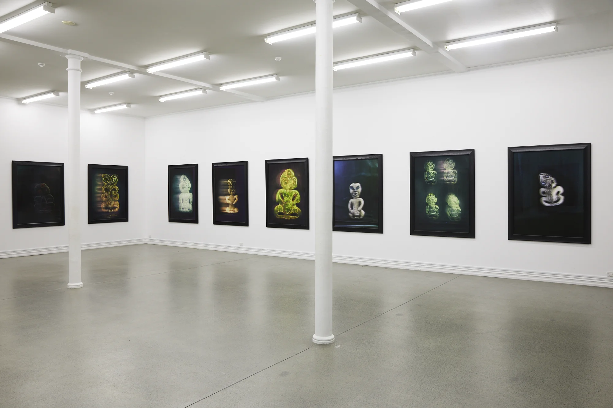 Fiona Pardington, TIKI: Orphans of Māoriland , 2019, installation view. With thanks to Wellcome Collection | Science Museum Group.