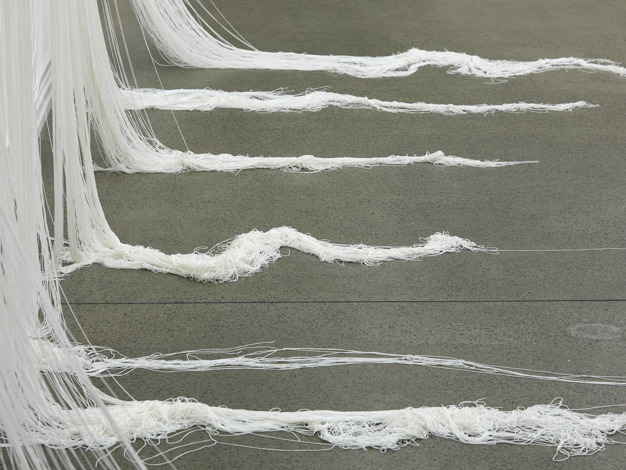 Yuk King Tan, Nine Mountains (detail), 2019, string, cardboard, glue, dimensions variable