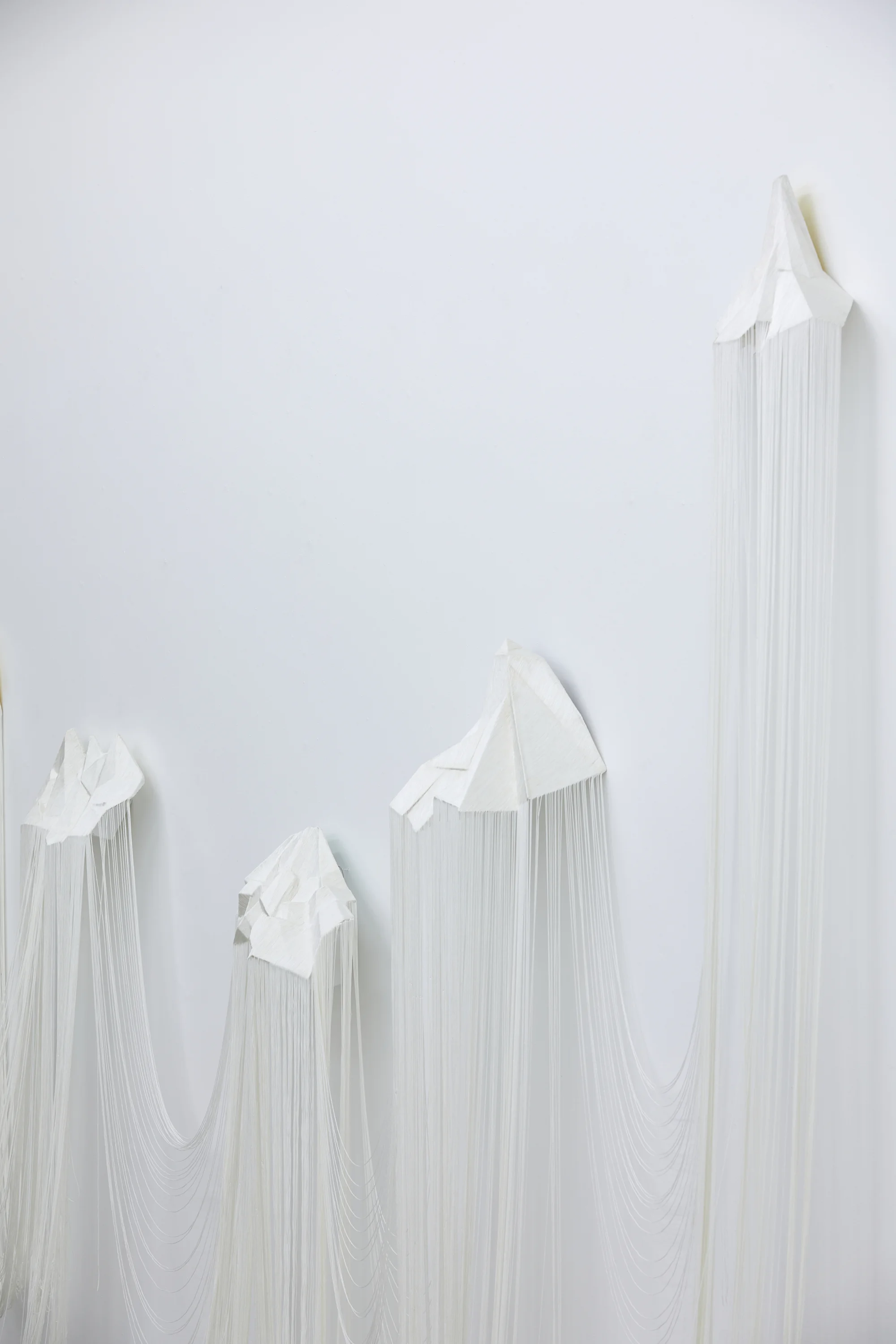 Yuk King Tan, Nine Mountains (detail), 2019, string, cardboard, glue, dimensions variable