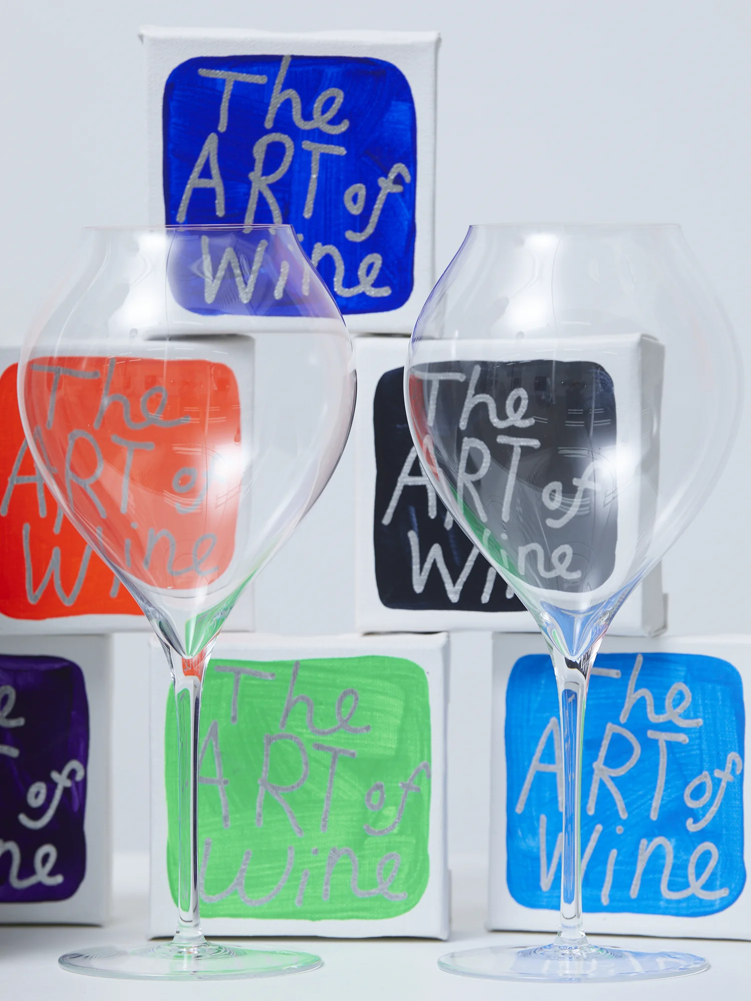 John Reynolds, The Art of Wine , 2019, silver marker on acrylic on canvas, 100 x 100 mm, multiple