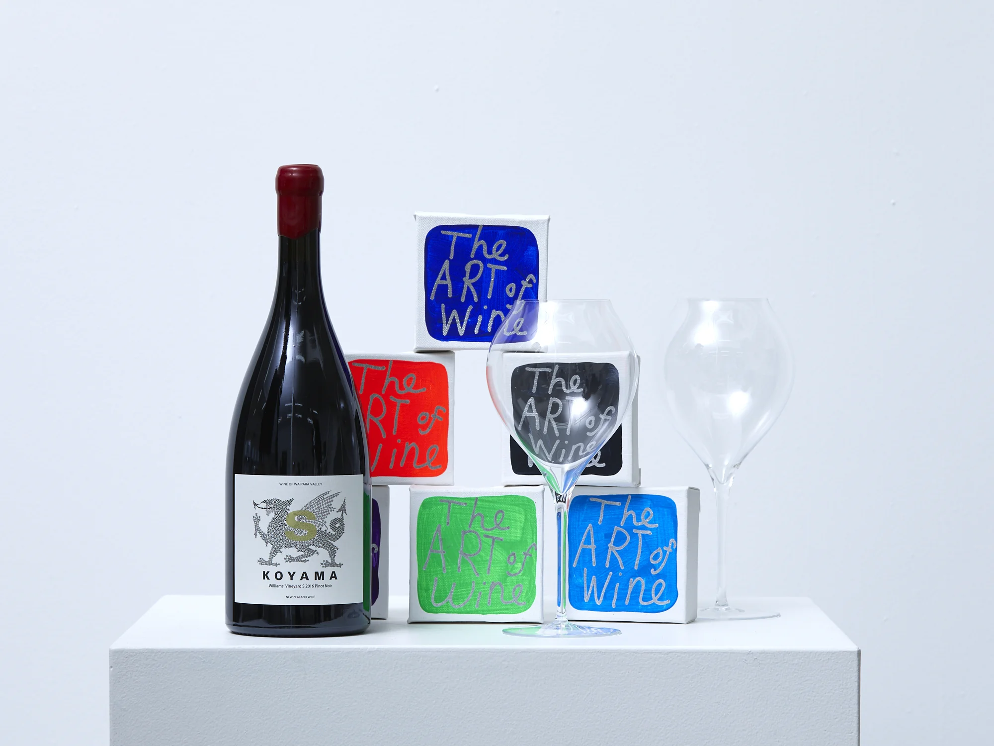 John Reynolds, The Art of Wine , 2019, silver marker on acrylic on canvas, 100 x 100 mm, multiple