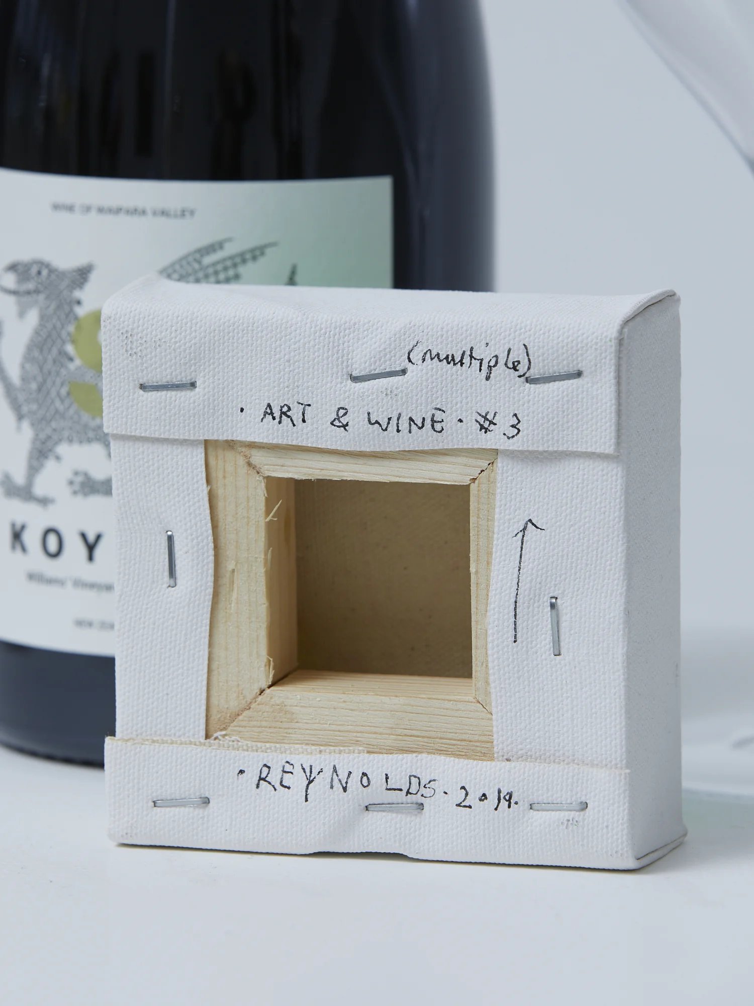 John Reynolds, The Art of Wine , 2019, silver marker on acrylic on canvas, 100 x 100 mm, multiple