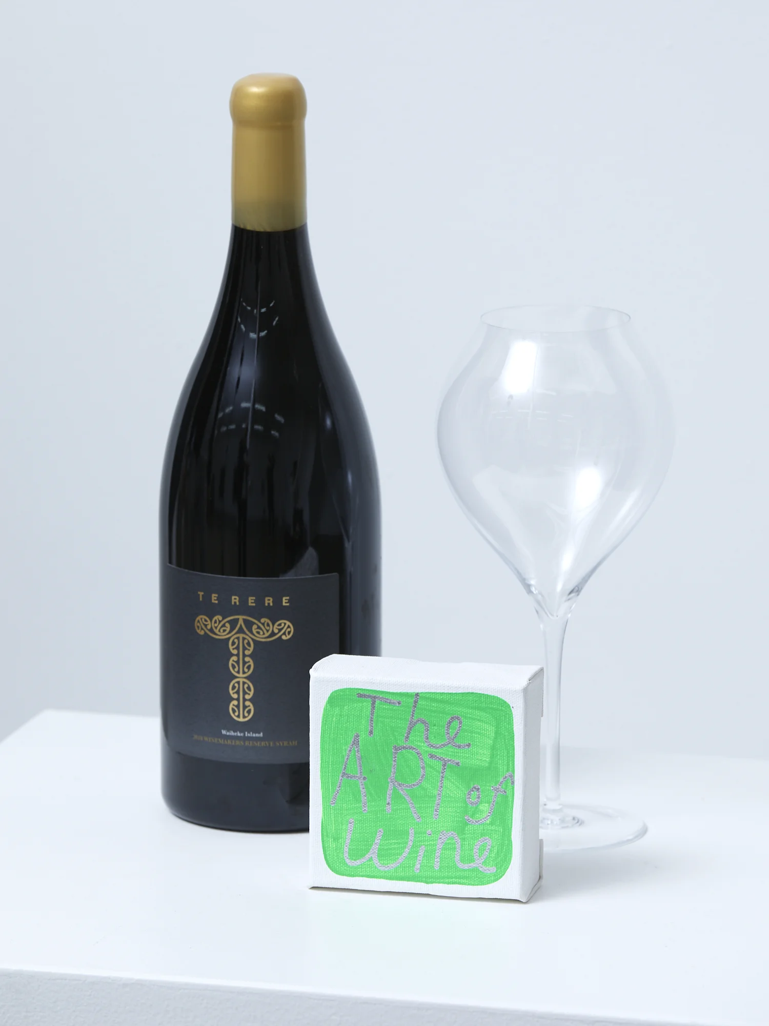 John Reynolds, The Art of Wine , 2019, silver marker on acrylic on canvas, 100 x 100 mm, multiple