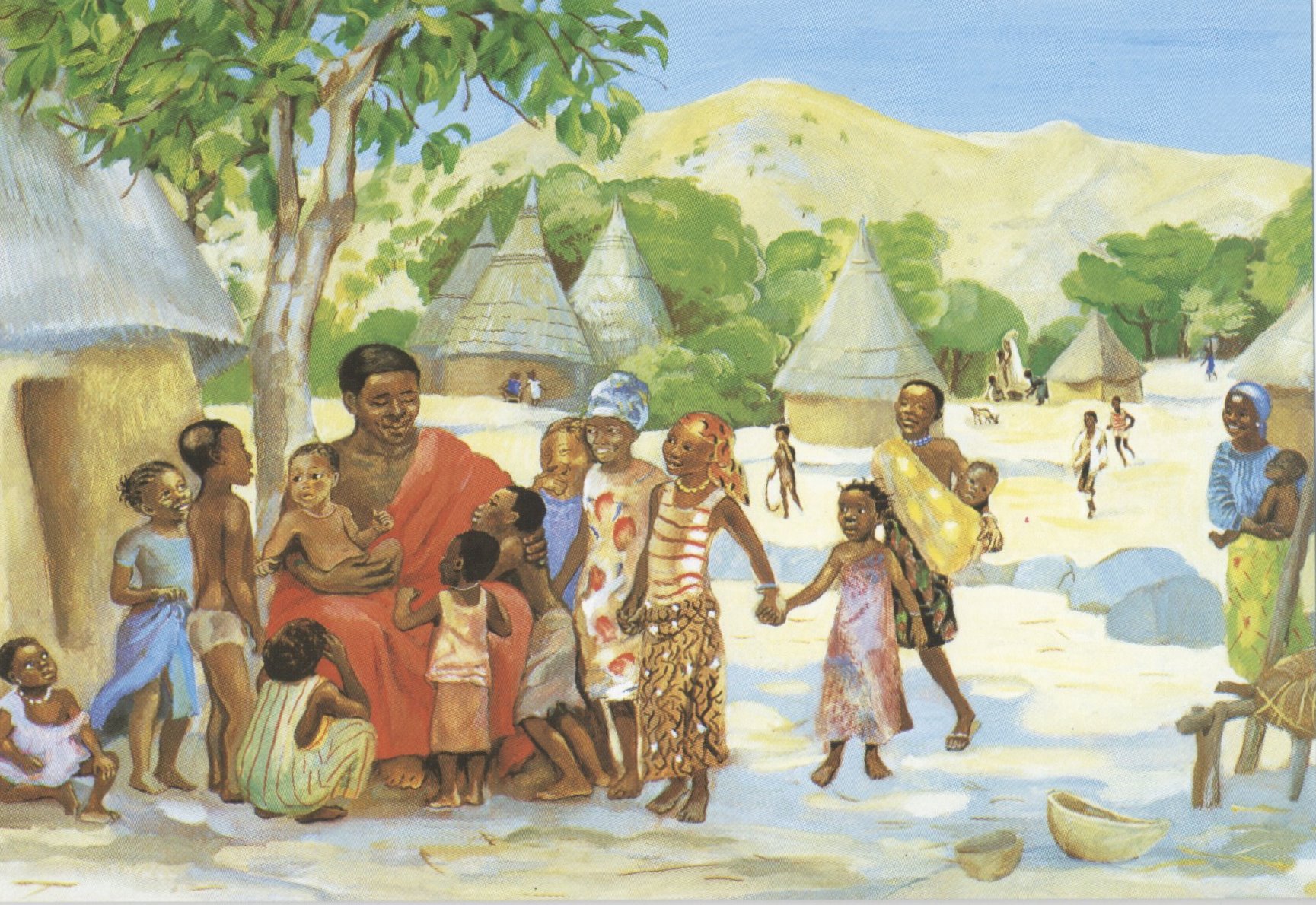 "Jesus welcomes the children," by Jesus Mafa .