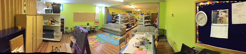 The toy library set up for grand re-opening day