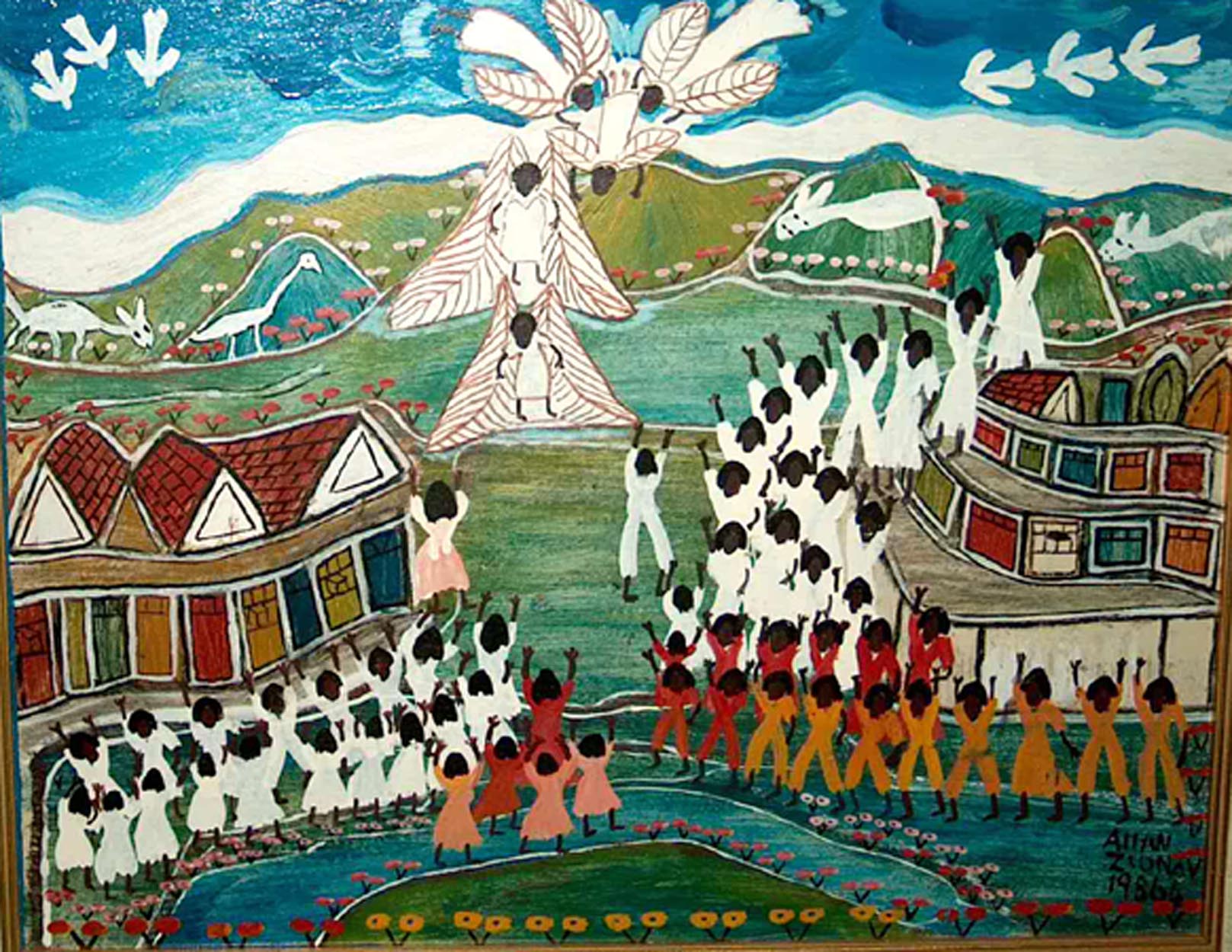 Allan "Zion" Johnson, " Giving Praise to the Lord ," National Gallery of Jamaica, 1986.