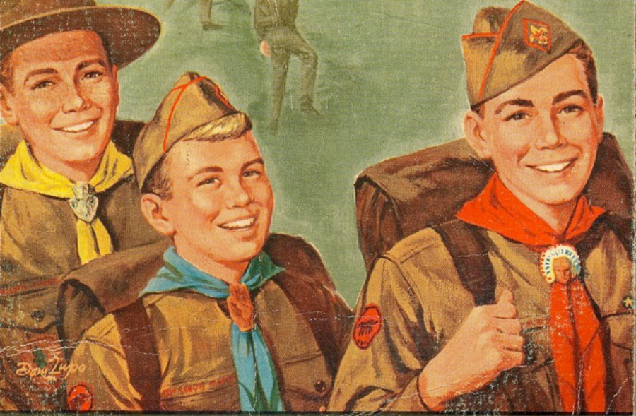 A group of strapping young men who just emptied the grease trap at the cook house.