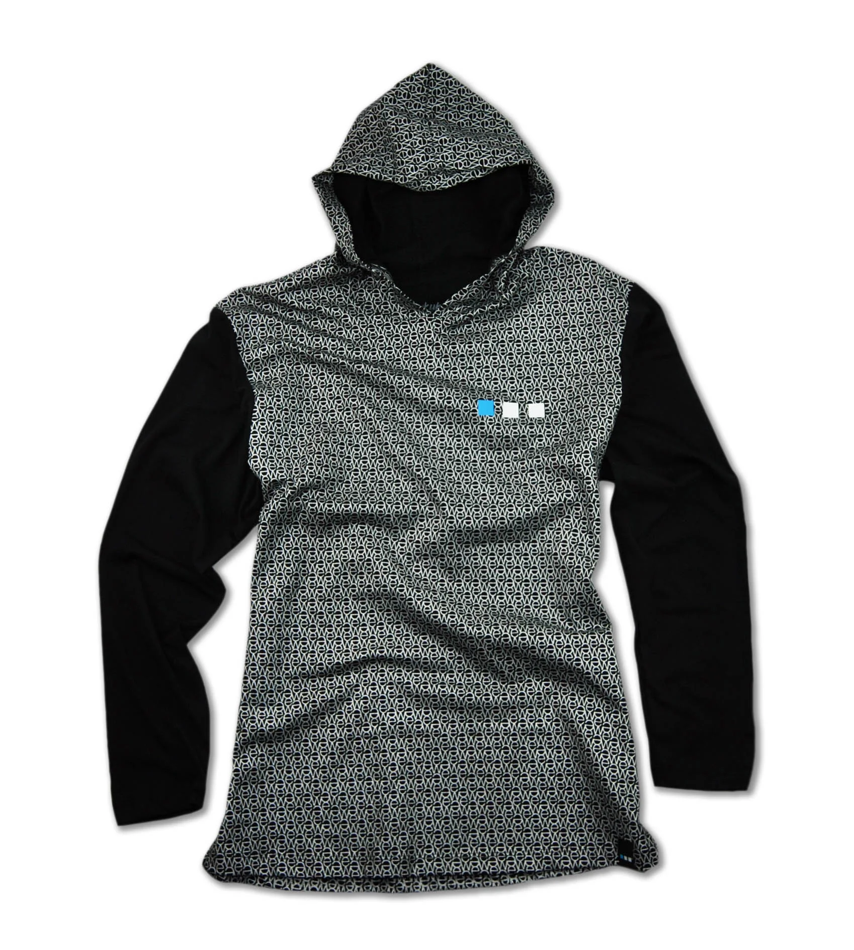 streetwear ewkuks fairfax los angeles hoodie long sleeve tee chainmail silver pattern design