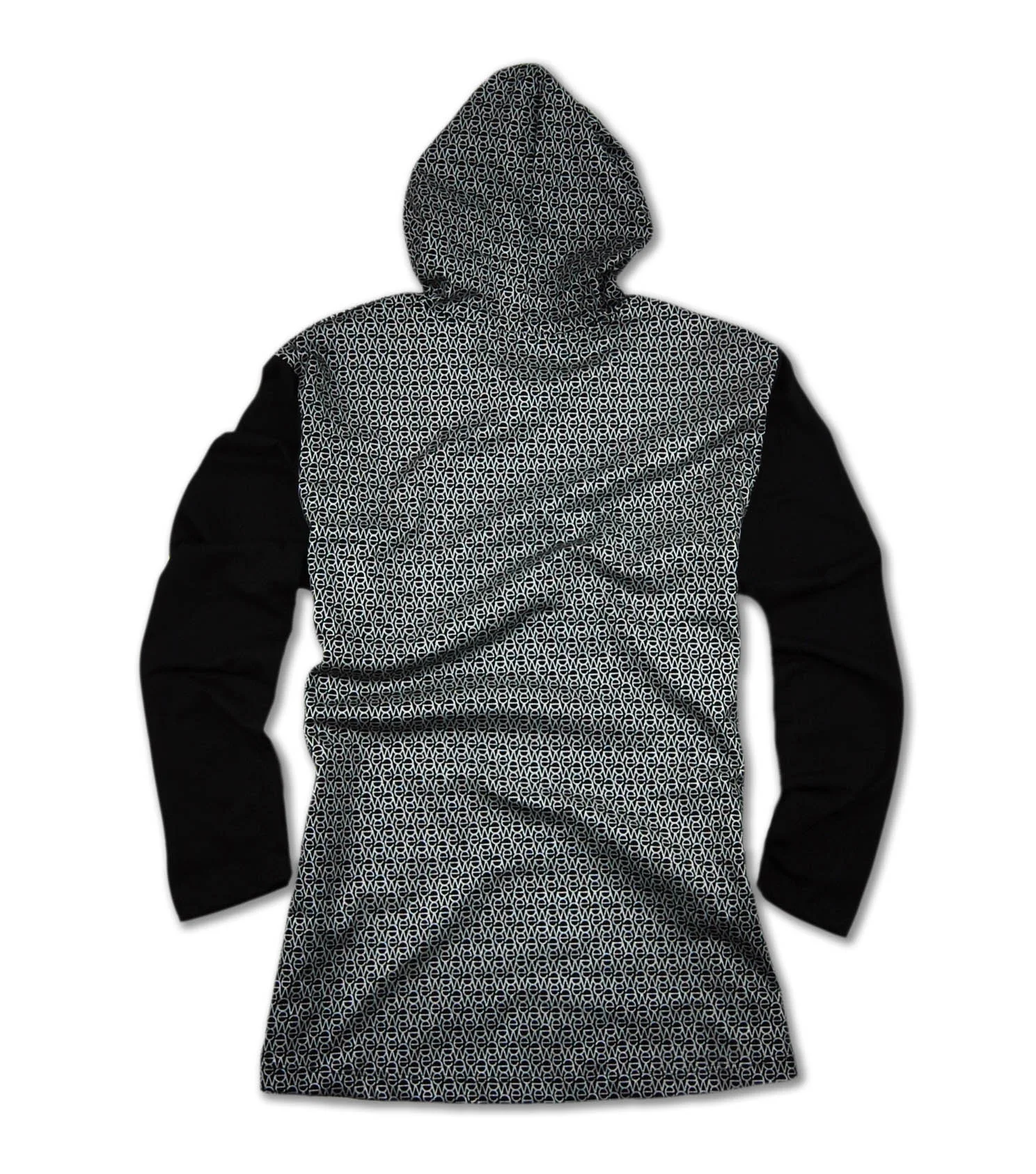 streetwear clothing clothes black hoodie silver pattern design