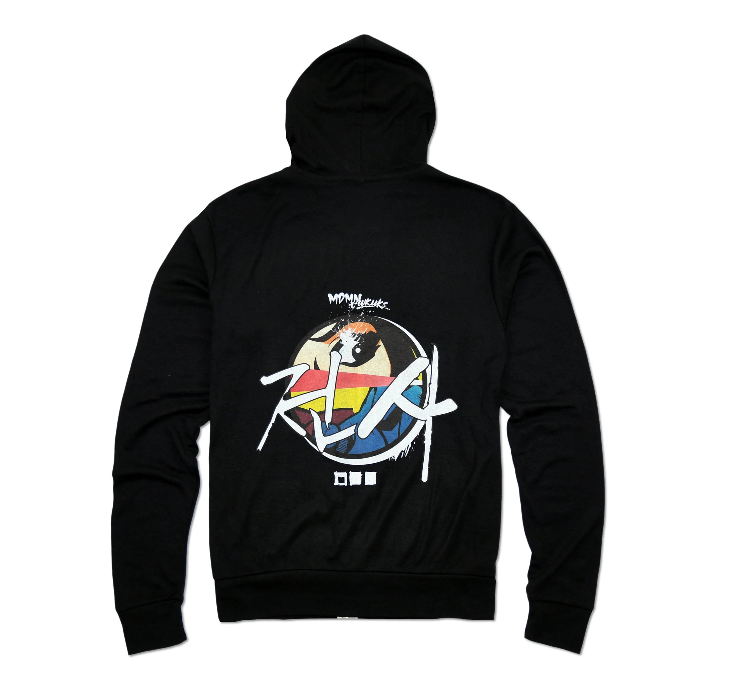 black hoodie ewkuks streetwear mdmn madmanart zip up