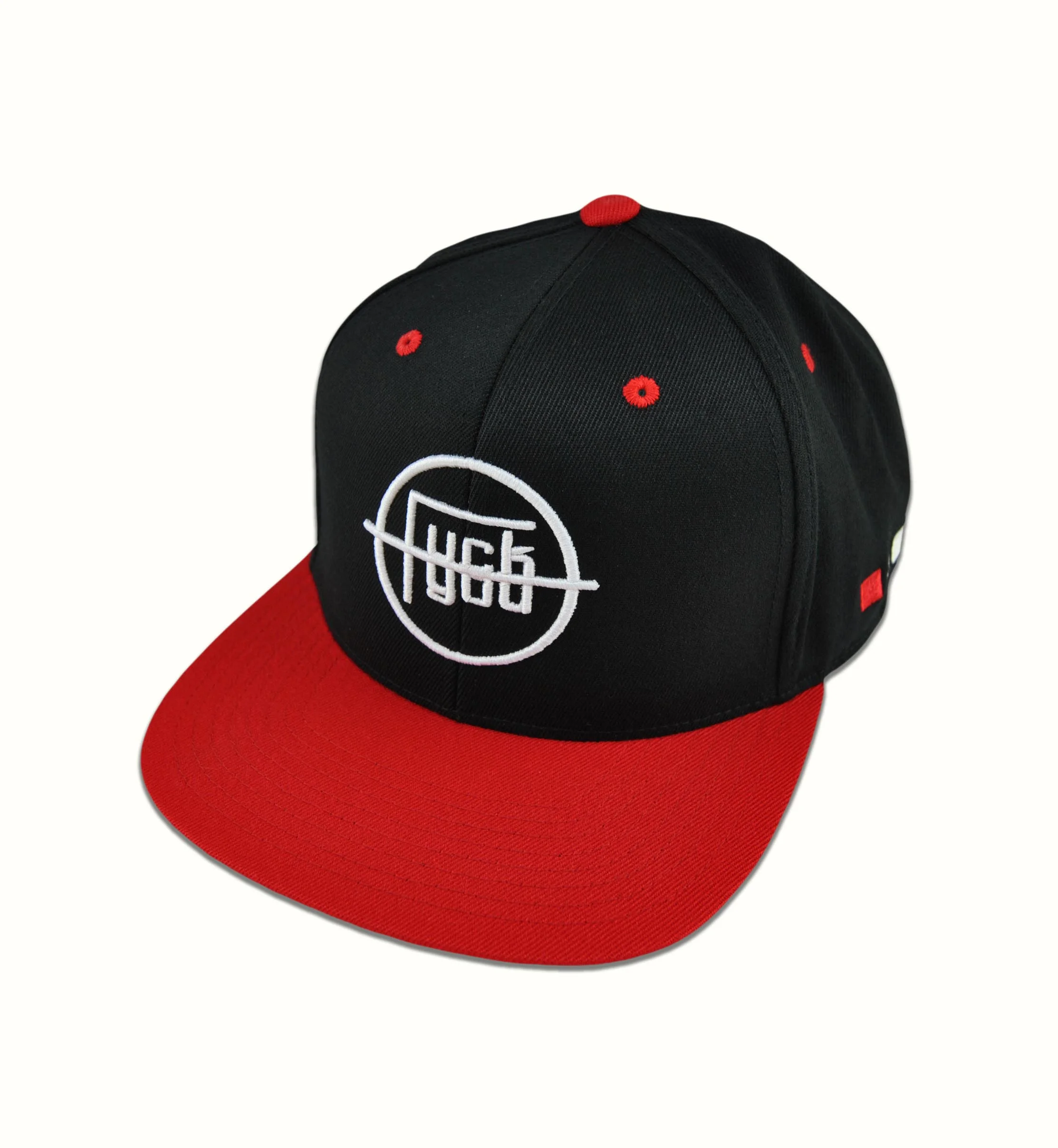 Copy of ewkuks streetwear black snapback hat cap fuck you red