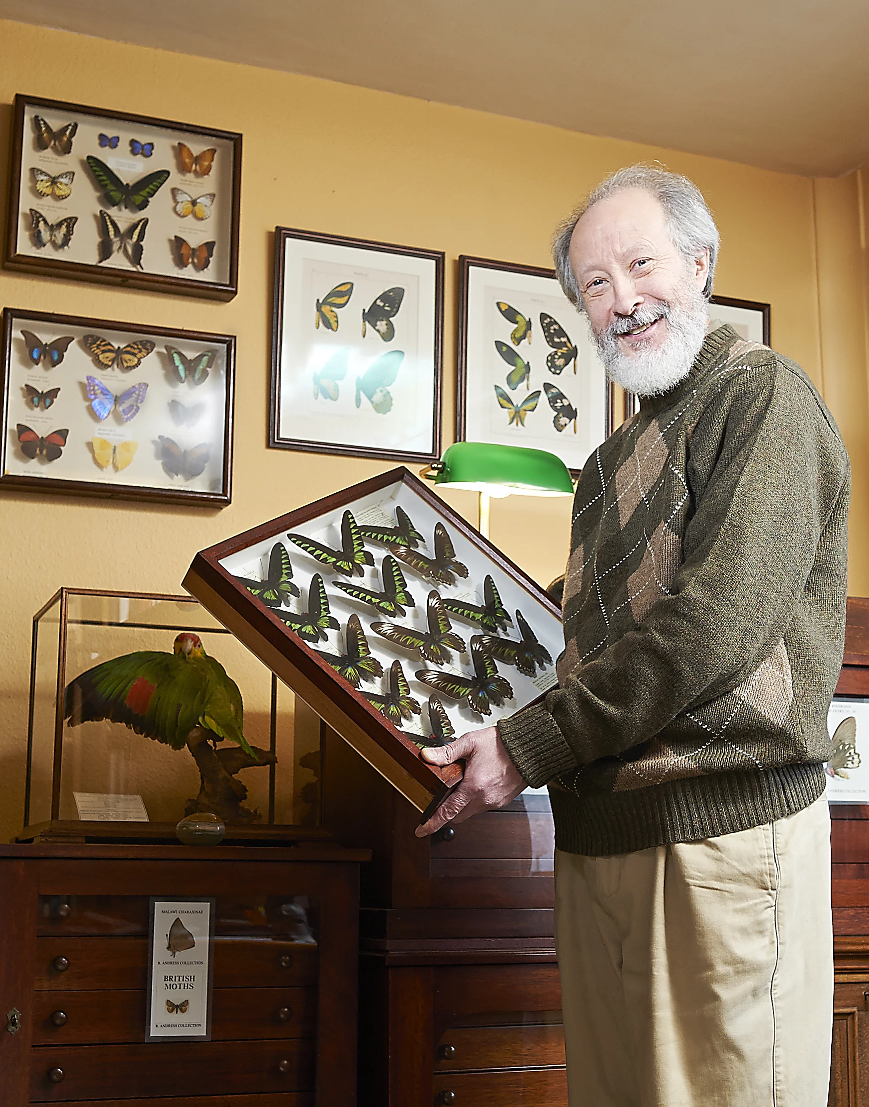 A very proud Ray with a small selection of his butterfly collection. What this guy doesn't know about butterflies & dragonflies... His collection is to be bequeathed to The Natural History museum. Cool!