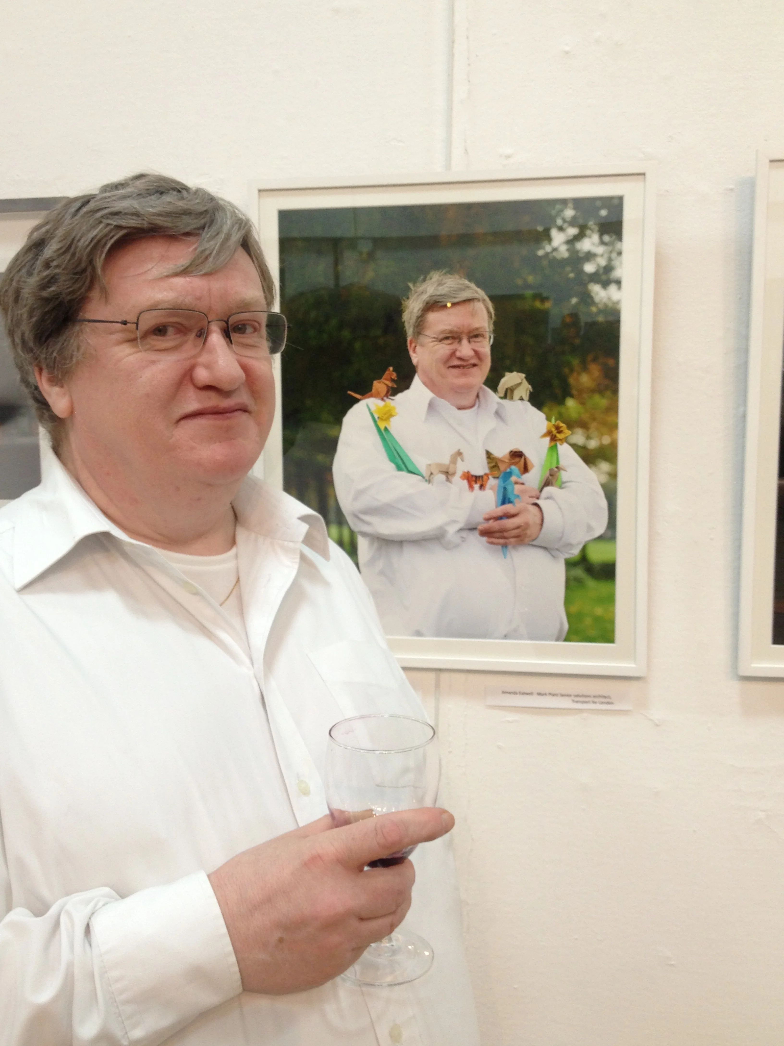 Three of my lovely subjects attended the PV which was great and people were excited to see 'Origami Mark' in the flesh!