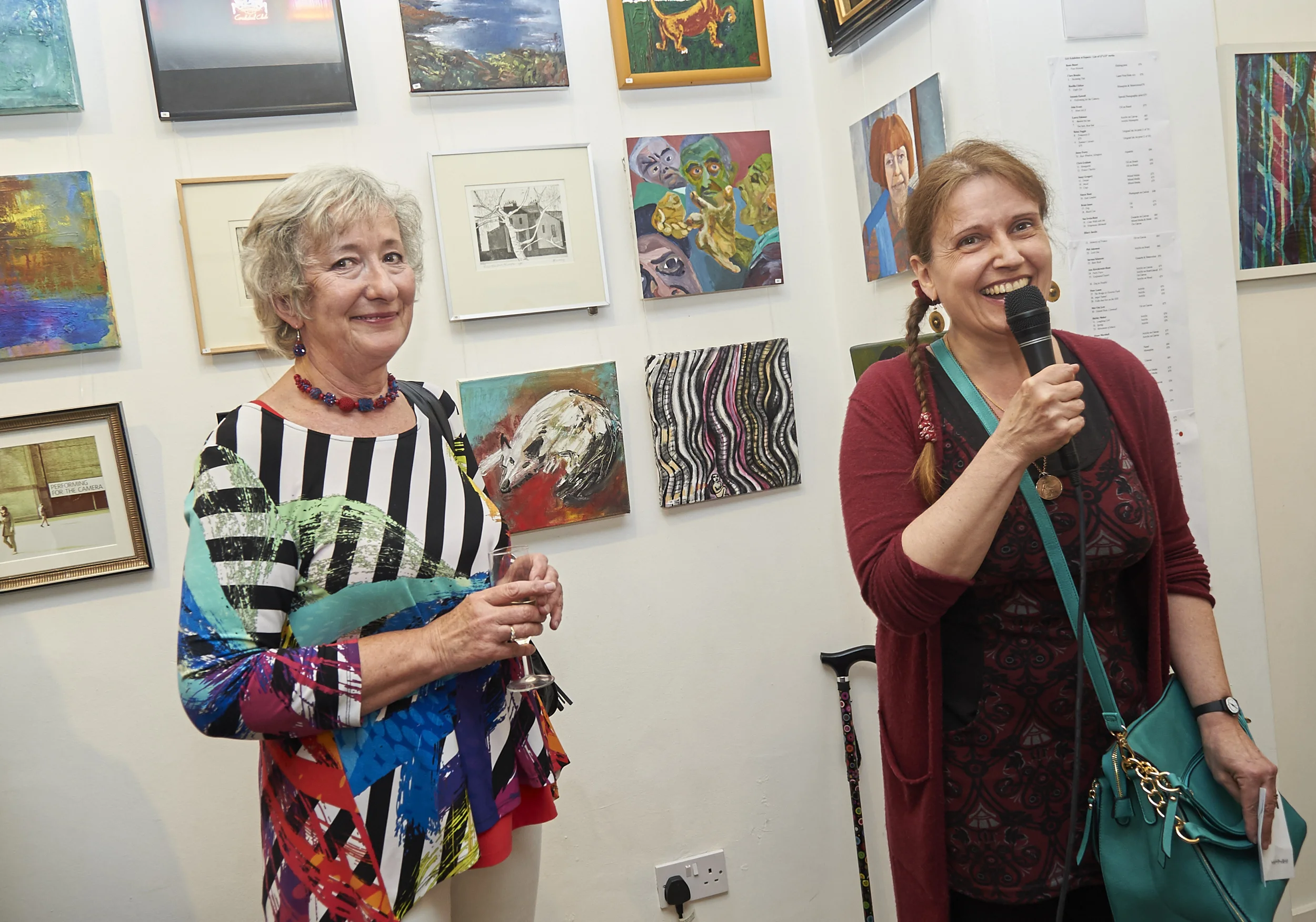 Royal Academician, Anne Desmet (right) and our Chair, Jo Pethybridge open the show.