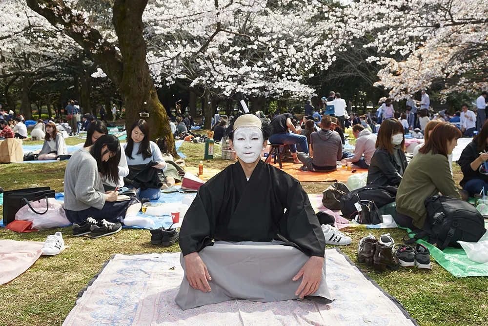 Man with painted face, Japan 
