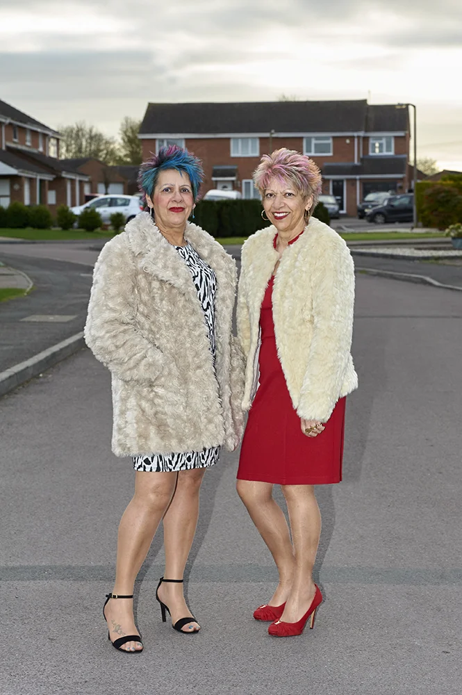 Portrait of two glamourous women in their sixties
