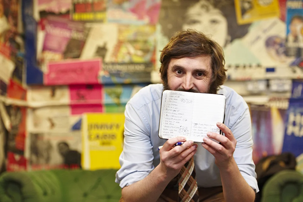 Photo of comedian Joe Wilkinson backstage at The Bloomsbury Theatre