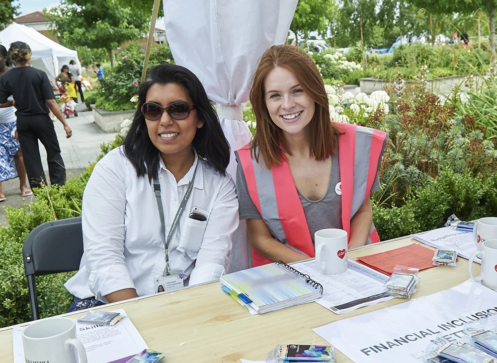 Volunteers smile for the camera at the Chalkhill Summer Festival