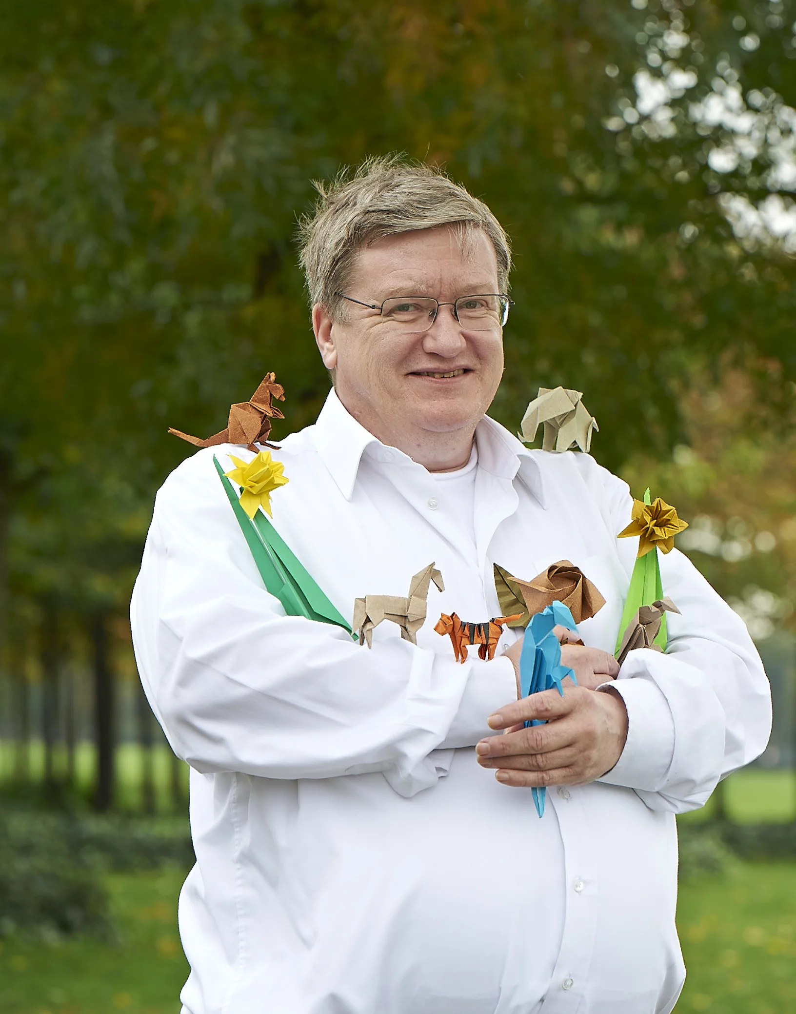 Member of British Origami Society: photograph by Amanda Eatwell