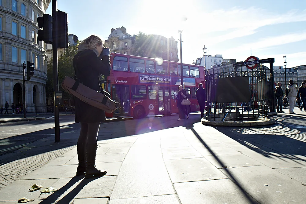 This lady tackles contrast whilst on a photography workshop in central London