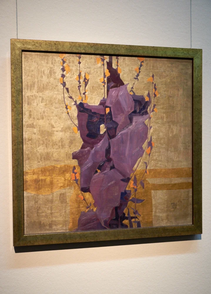Stylised Flowers on Decorative background, Egon Schiele.