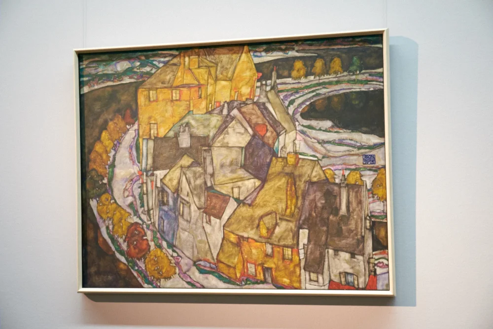 Schiele regularly visited the city of Krumau in Southern Bohemia (today Cesky Krumlov in the Czech Republic) to make his own interpretations of the buildings there. I liked the wistful nature of the paintings.