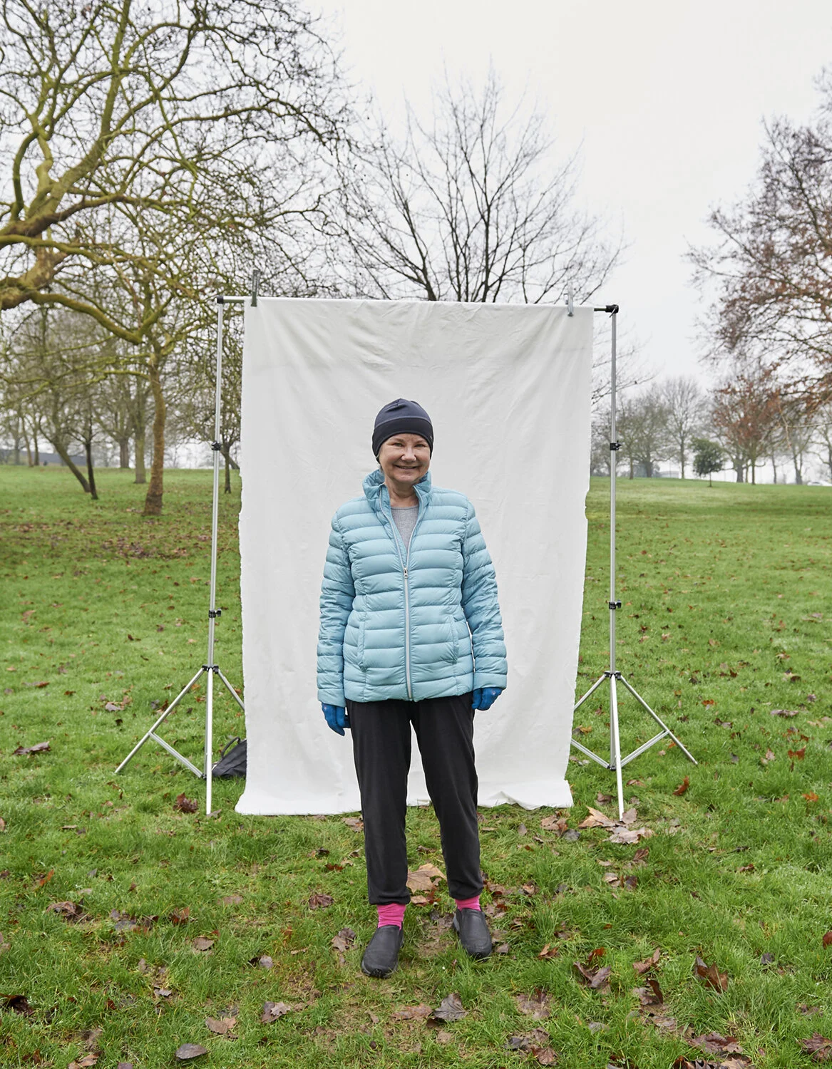 Photograph of older woman doing outdoor exercise 