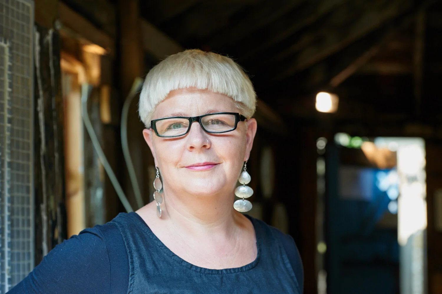 Close up portrait of a female with short cropped hair, Amanda Eatwell