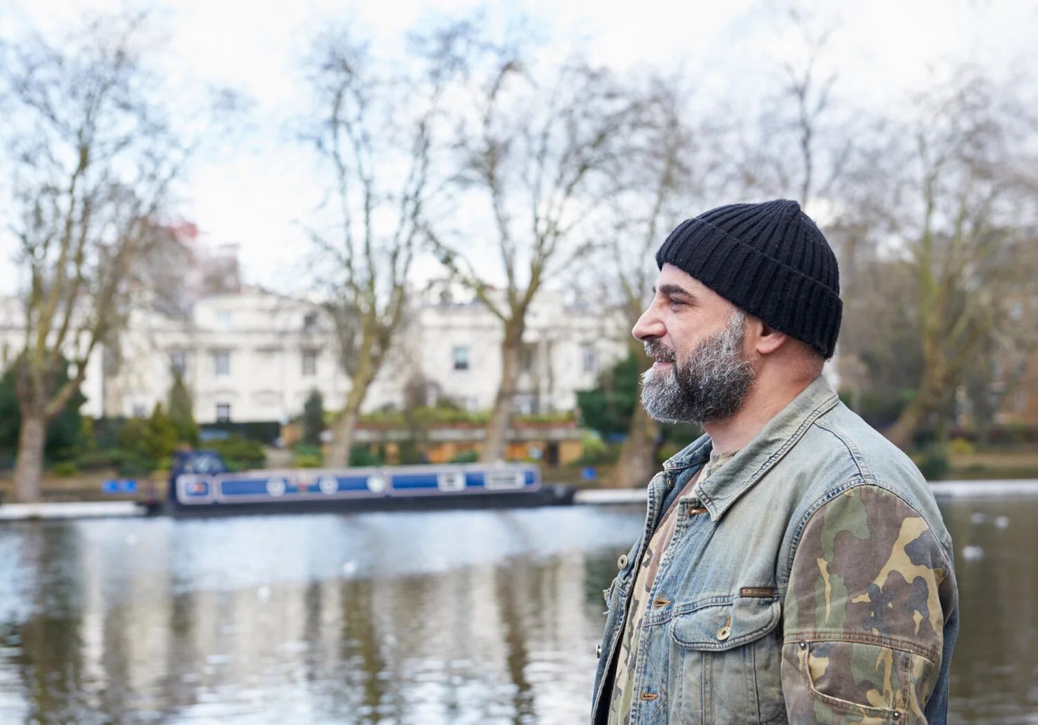 Profile image of a man next to canal by London photographer Amanda Eatwell