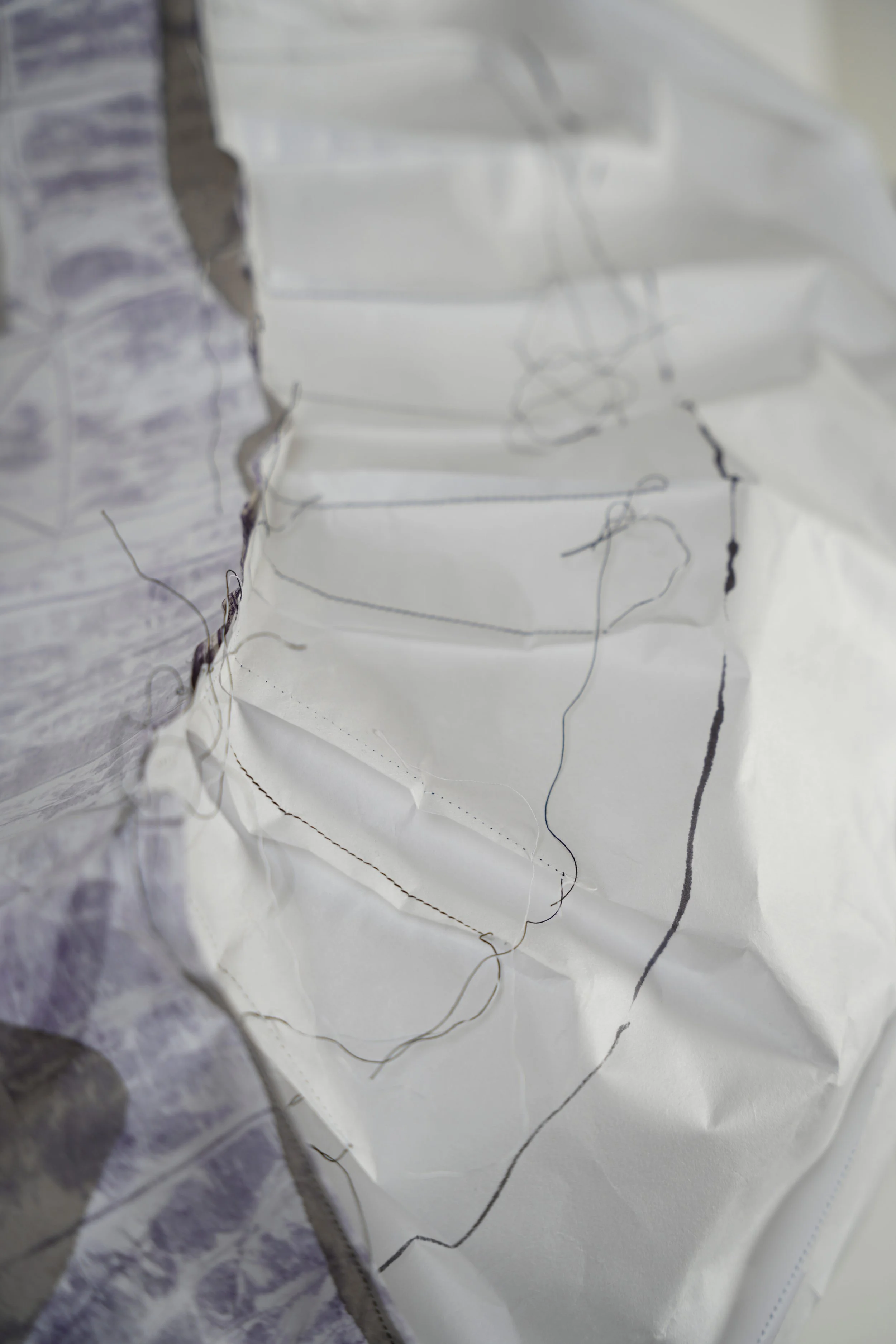Detail of paper sculpture artwork 