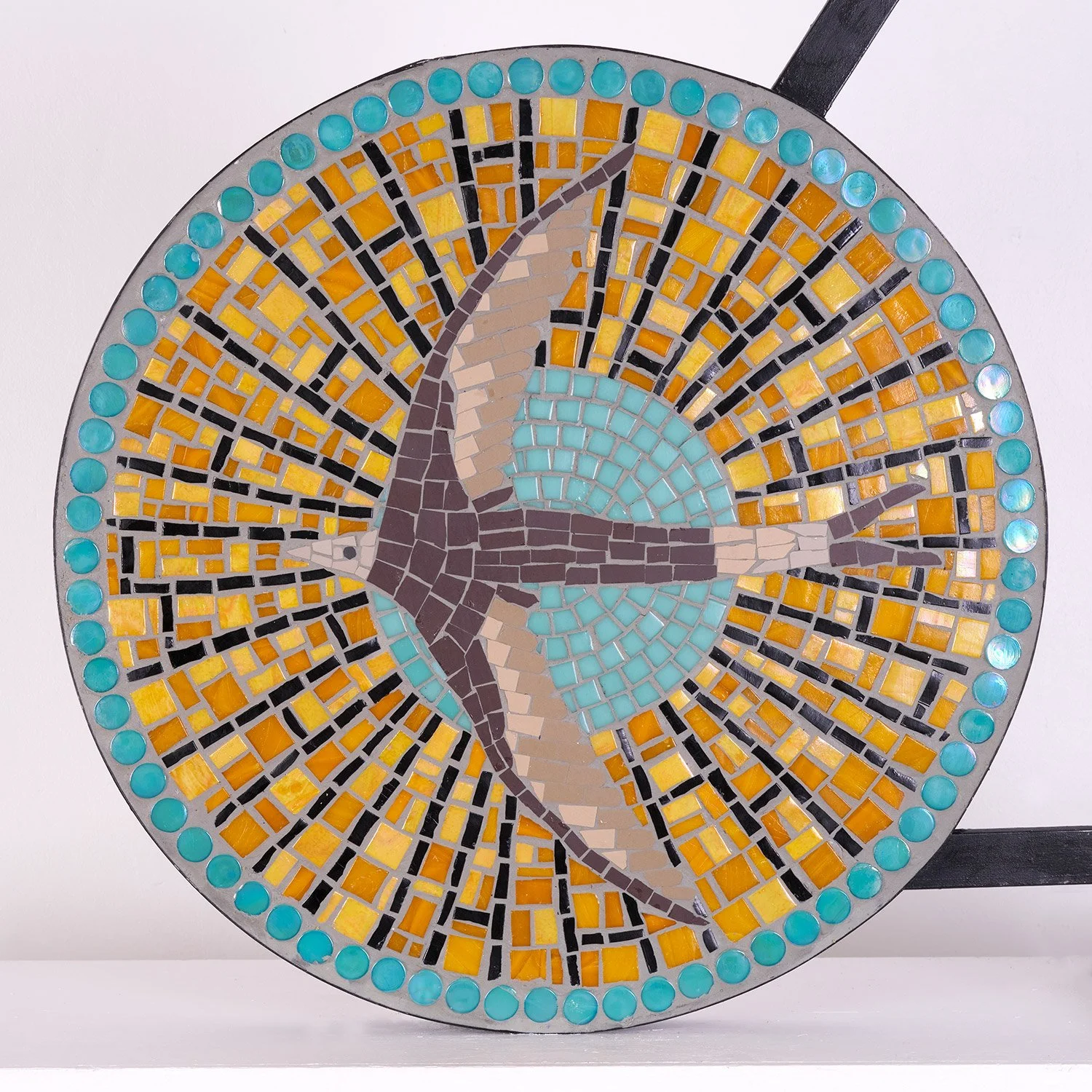 Beautiful mosaic of a swift for Enfield Council, street furniture