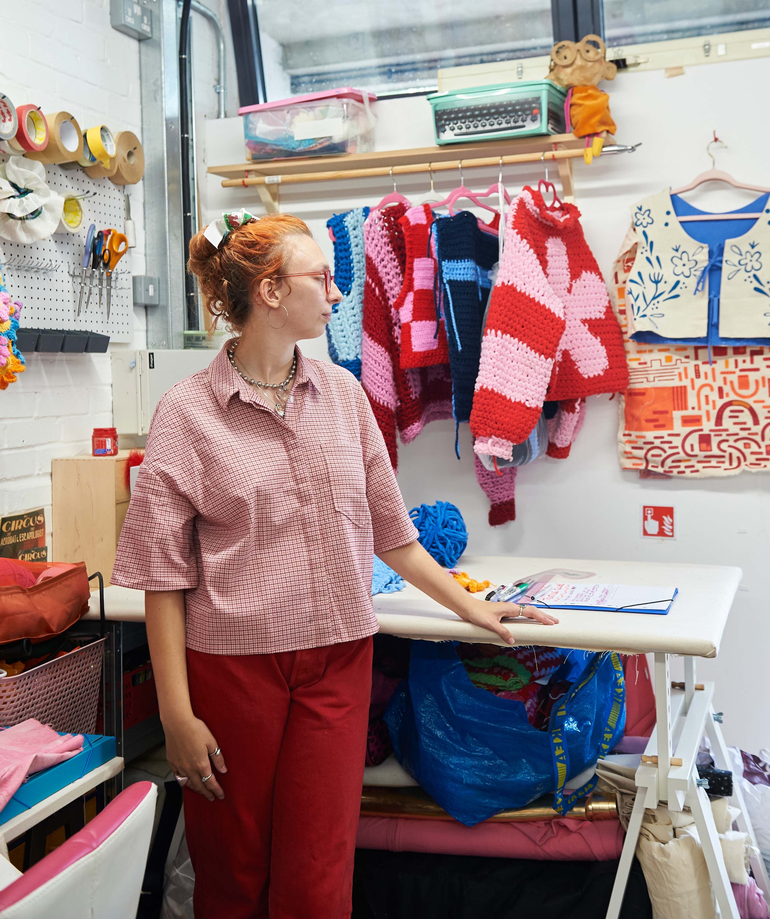 Portrait of a textile artist in their studio 