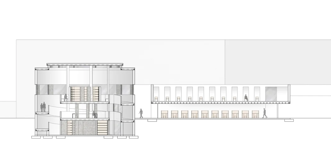 Section through the communication tower
