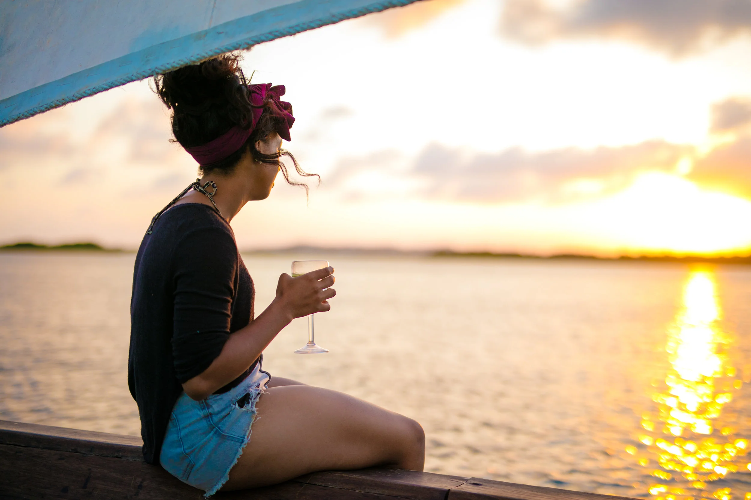 Katarina Enjoying a G&T on the sunset dhow cruise