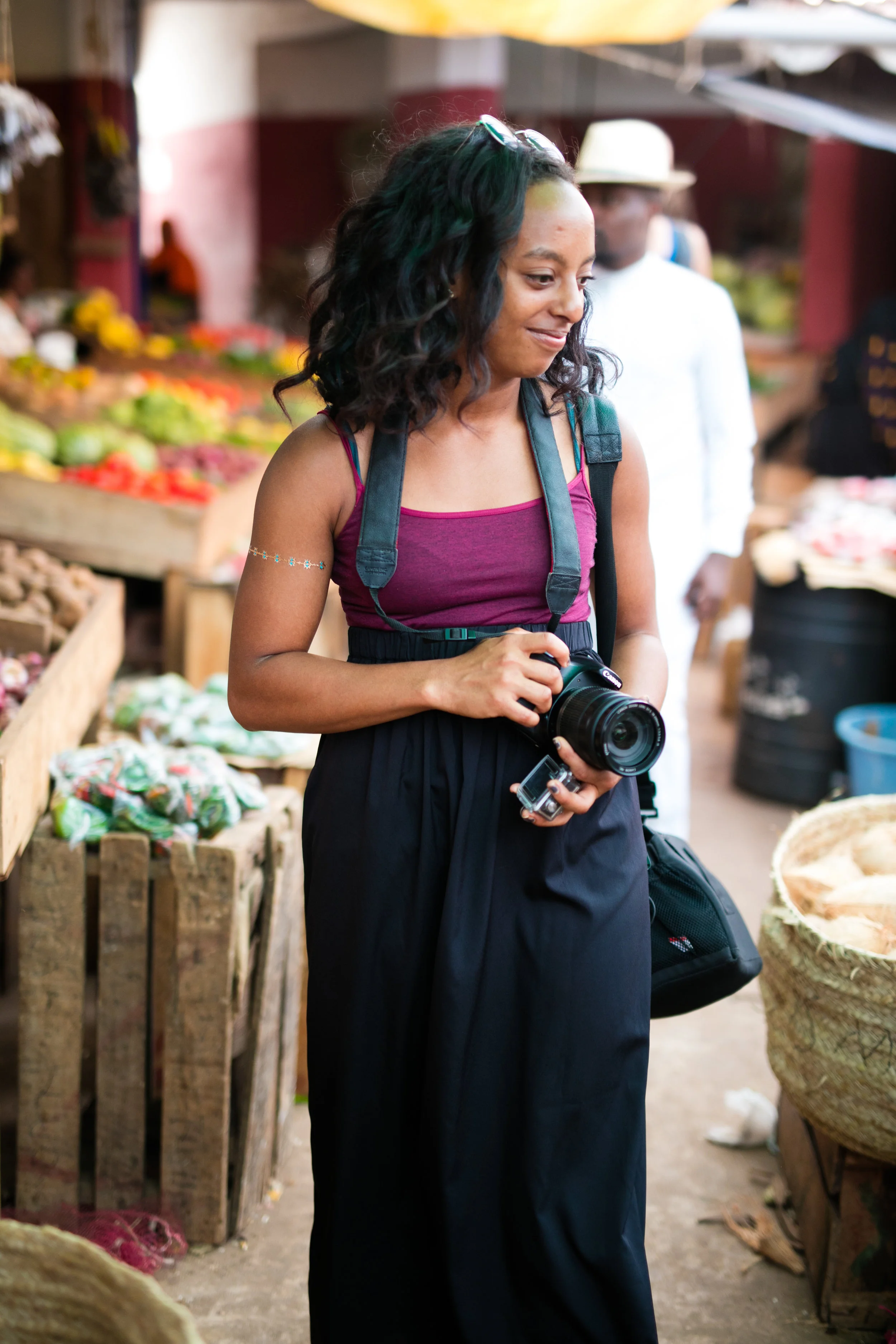 Katarina exploring the market in Lamu Town
