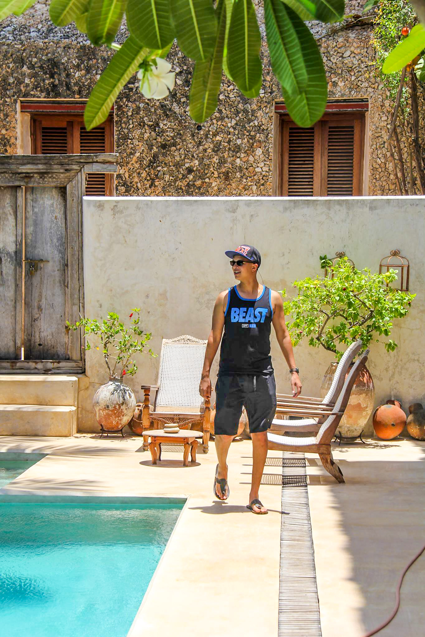 Wayne exploring Peponi house hotel in Lamu Town