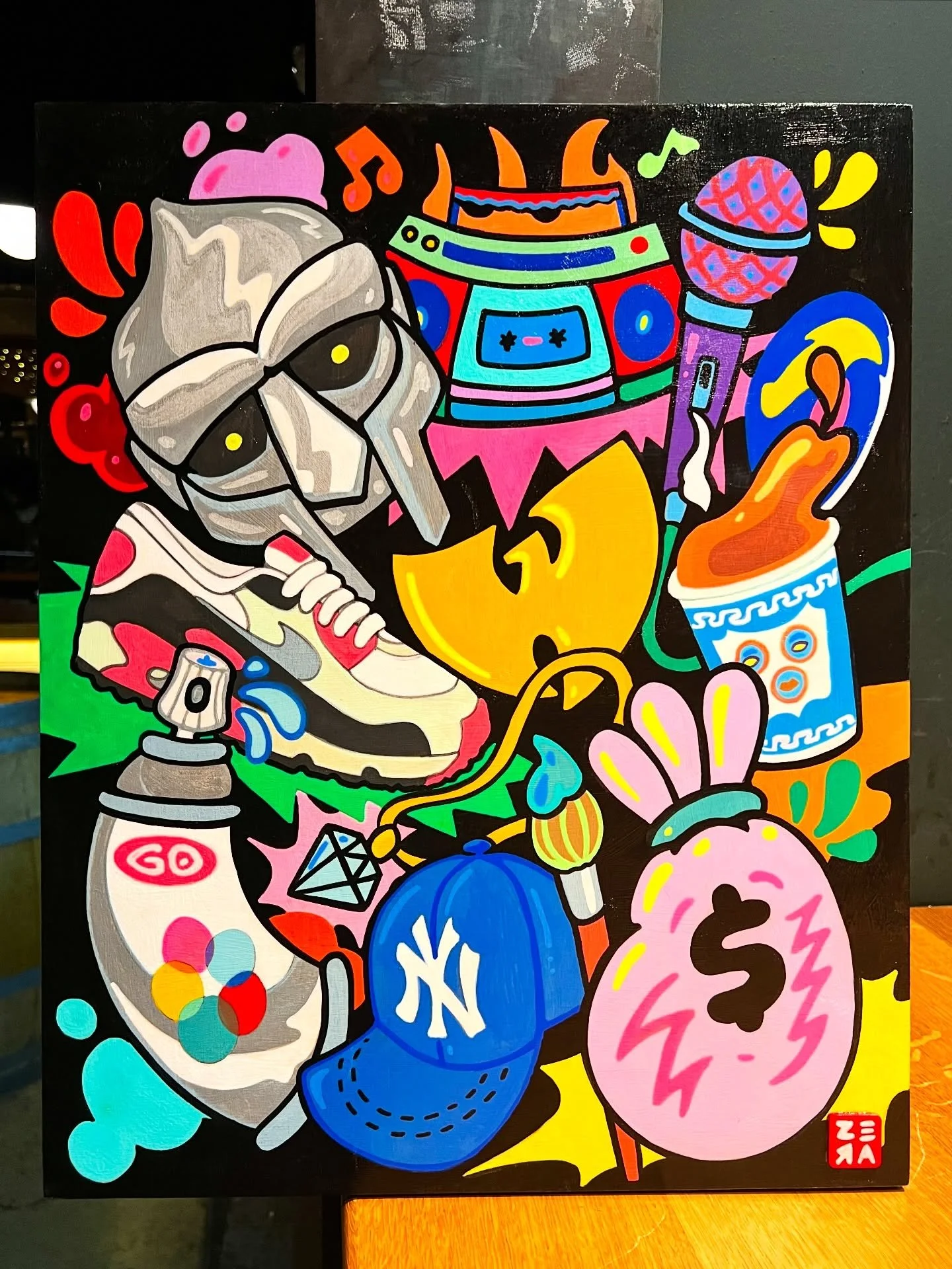 &lsquo;The Essentialz&rsquo; 🎤💰💦

An ode amongst many to NYC x Hip-Hop &hearts;️ Been cooking this concept for a while &amp; glad to finally have pulled the trigger to execute it. 🤟 Swipe for some process. 🖊️

16&rdquo;x20&rdquo; Acrylics on Woo