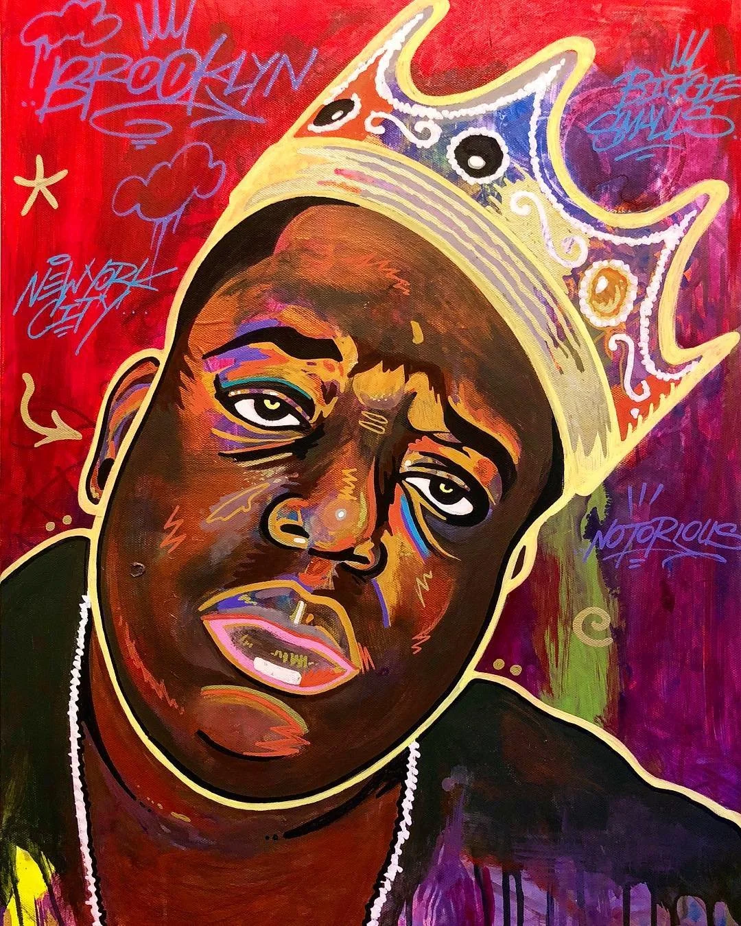 Crown portrait — mixed media painting by ZERA